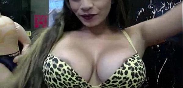  Latina with big ass & tits visits the glory hole with webcam